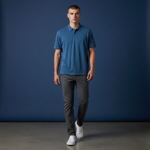 Tommy John Mens Blue Short Sleeve Polo Shirt Size Large EUC